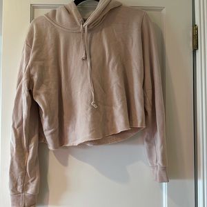Brandy Melville Light pink cropped hooded sweatshirt